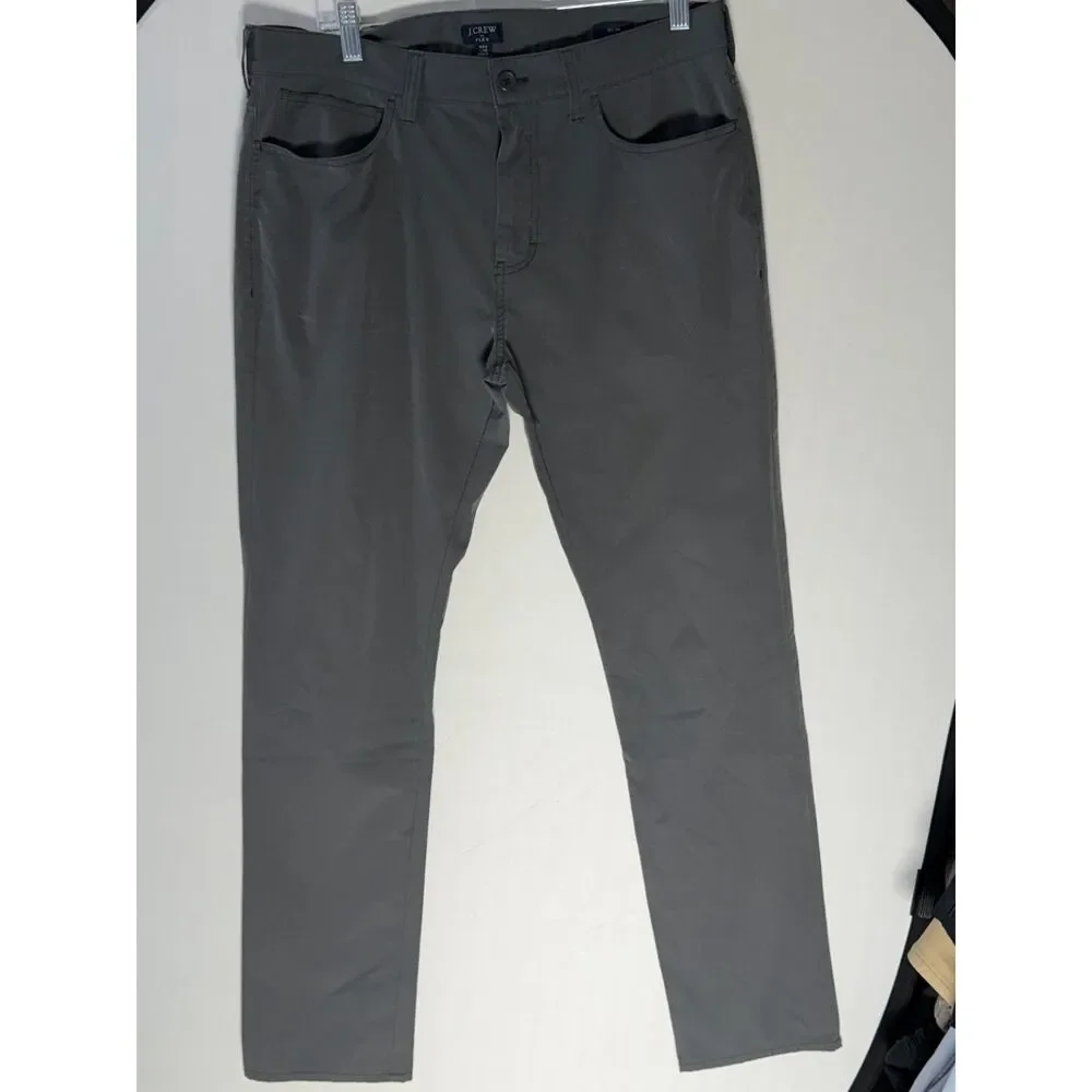 J.Crew Flex Men’s 33x32 Slim Fit Gray 5 Pocket Stretch Pants Chinos
